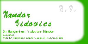 nandor vidovics business card