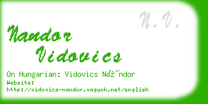 nandor vidovics business card